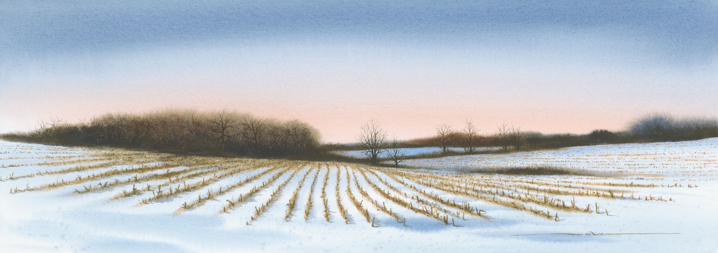 Winter Field Giclée Print Rob O Dell Original Watercolors