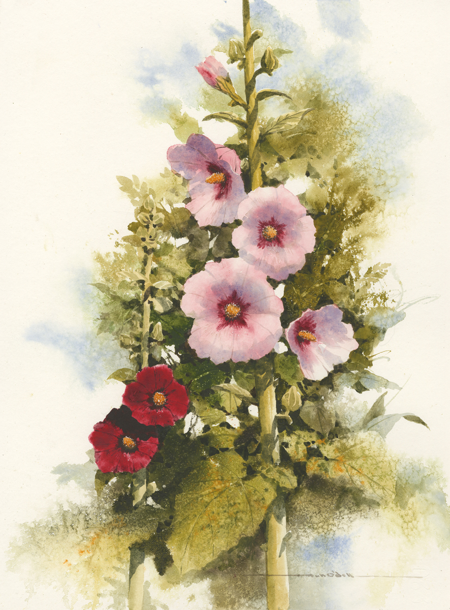 hollyhocks giclee 1